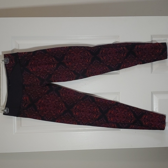 Cozy Orange Pele Fitted Yoga Leggings in Red Berry Active Athletic Gym Size M - Picture 1 of 5